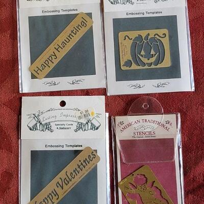 Lot 371: (4) Metal Holiday Embossing Stencils 