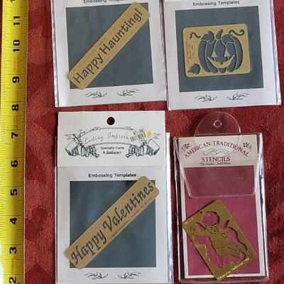 Lot 371: (4) Metal Holiday Embossing Stencils 