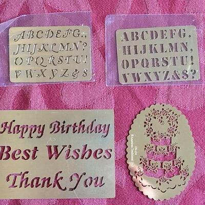 Lot 373: Vintage (4) Metal Embossing Stencils 