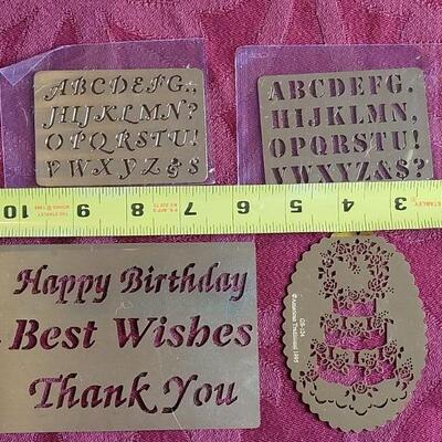 Lot 373: Vintage (4) Metal Embossing Stencils 