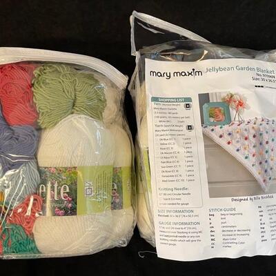Pair of Knitting Kits for "Jellybean Garden Blanket