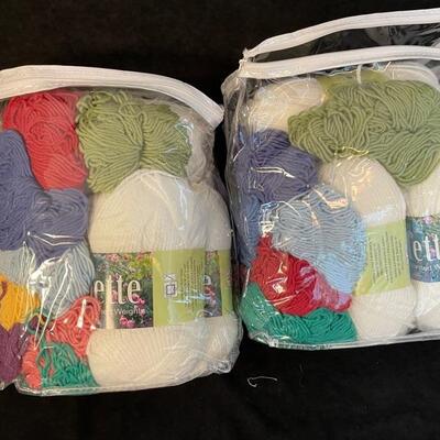 Pair of Knitting Kits for "Jellybean Garden Blanket