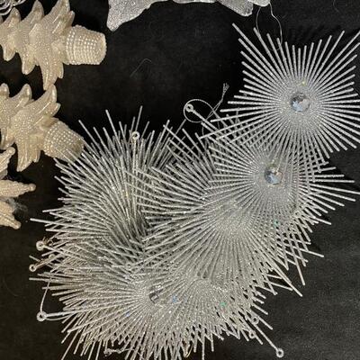 Assortment of Gold and Silver Plastic Ornaments