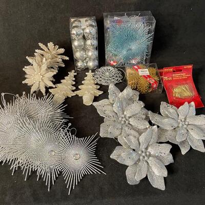 Assortment of Gold and Silver Plastic Ornaments
