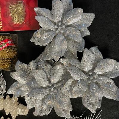 Assortment of Gold and Silver Plastic Ornaments