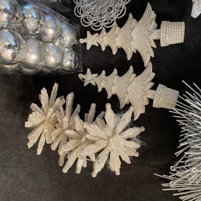 Assortment of Gold and Silver Plastic Ornaments
