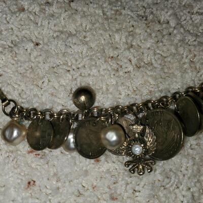 Coin Bracelet with Pearls