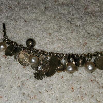 Coin Bracelet with Pearls