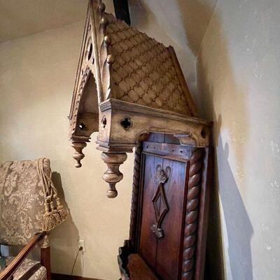 19th C French Gothic Revival Hanging Saint Shelf