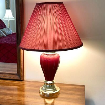 Lot 41  Pair of Burgundy Table Lamps