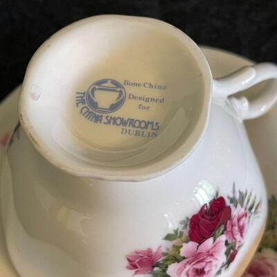 Lot 59 Bone China Tea Cup & Saucer from The China Showroom Dublin Rose Pattern