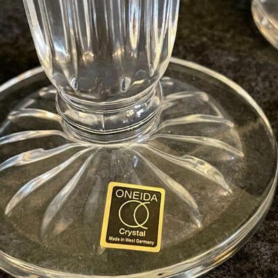 Lot 61  Oneida Crystal Pair of Candle Holders 