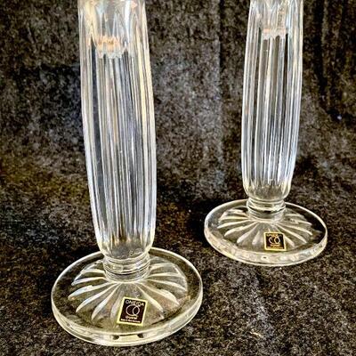 Lot 61  Oneida Crystal Pair of Candle Holders 