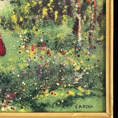 Lot 73  Framed Original Artwork Enamel on Copper Signed Cardin w/COA