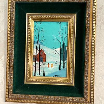Lot 75  Original Oil on Board Primitive Signed Tiziani COA