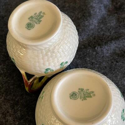 Lot 89  Belleek Shamrock Open Sugar & Creamer Made in Ireland