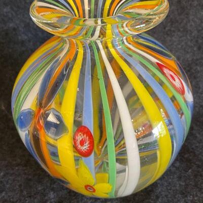 Lot 94  Colorful Art Glass Vase