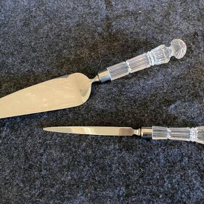 Lot 100  Waterford Crystal Tray Pastry Server & Letter Opener Ireland
