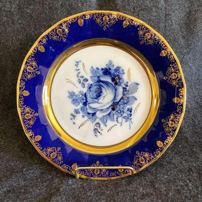 Lot 101  Cobalt Blue & Gold Decorative Plate 