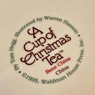 Lot 105  A Cup of Christmas Tea 1995 Tea Pot Sugar & Creamer Cookie Plate