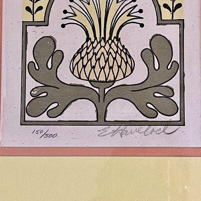 Lot 108  Original Colored Serigraph S/N Havelock COA Pineapple