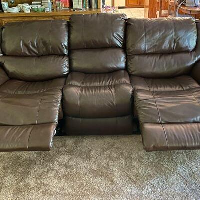 Lot 110  Faux Leather Double Recliner Sofa 