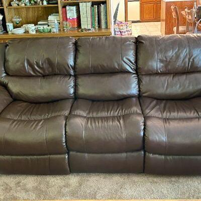 Lot 110  Faux Leather Double Recliner Sofa 