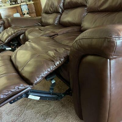 Lot 110  Faux Leather Double Recliner Sofa 