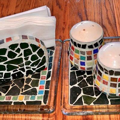 Lot 127  Mosaic Table Set 