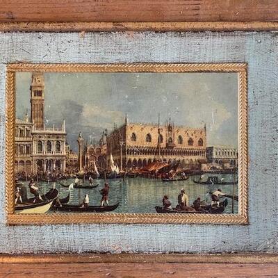 Gold Foil Etching Print, Cottage Painting and Venice painting - see pics