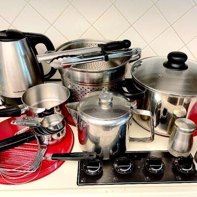 Lot 134  Group of Stainless Steel Cookware