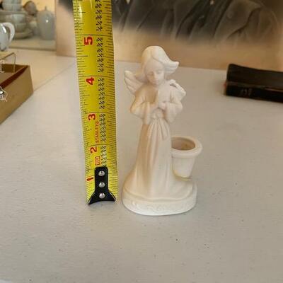 Angel candle holder, and Ceramic pup