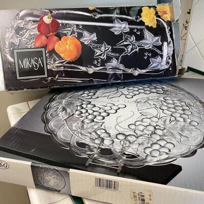 Lot 145  Mikasa Glass Serving Tray & Platter 