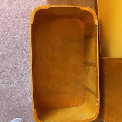 vintage bentwood large covered trunk