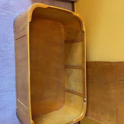 vintage bentwood large covered trunk