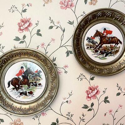 Lot 148  Pair of Framed English Hunt Scene Plaques 