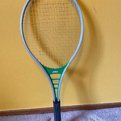 Tennis racket and Kid's baseball mitts