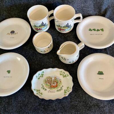 Lot 151  Irish Pottery Carriganline Plates Creamers Cups