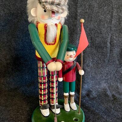 Lot 157  Golfer Nutcracker w/Caddy 2002