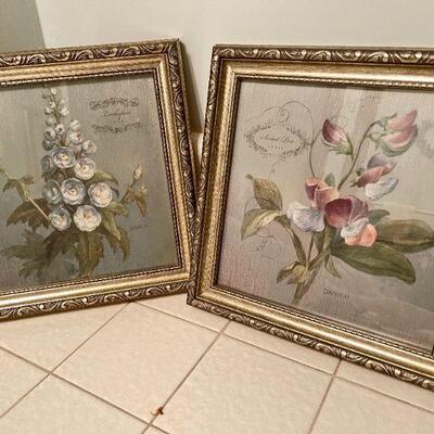 Lot 161  Pair of Framed Floral Prints 