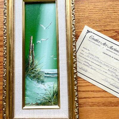 Lot 169  Vintage Studio Art Framed Oil Painting on Board COA