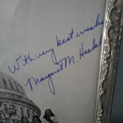 Margaret Heckler  ~ 1st woman to be named Designated Survivor.  autographed photo