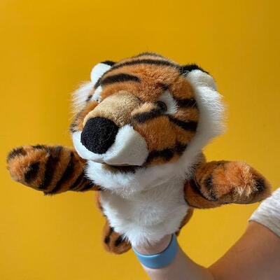 3 Plush Puppets - tiger, dog and bear