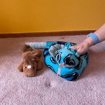 6 Plush toys - Anteater, Horse, Snake, Cow, Penguin and Domo - see pics
