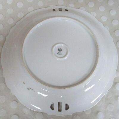 Vintage Selesia Pierced Plate With Pink Roses