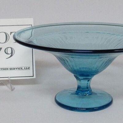 Nice Vintage Blue Glass Compote
