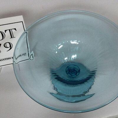 Nice Vintage Blue Glass Compote