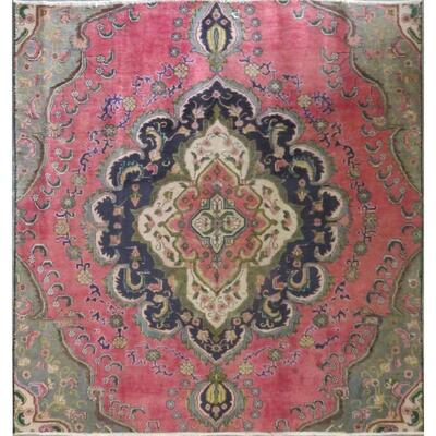 Persian tabriz Vintage Rug 7'4"x6'9" Retail $5185.5