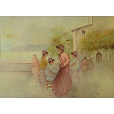 Painting Canvas Art French Oil Painting 50"x70" Retail $5186.16