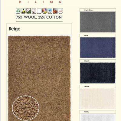 Our shags are hand woven cotton 4'0"x6'0" Retail $1620
